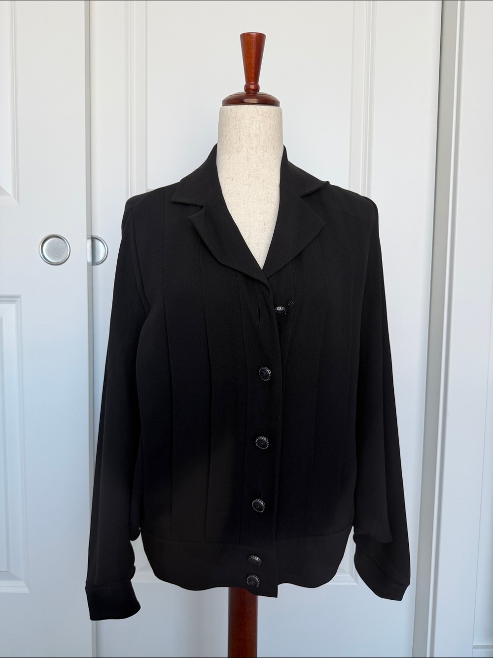 CHANEL Black Button-Front Women's Blazer Jacket